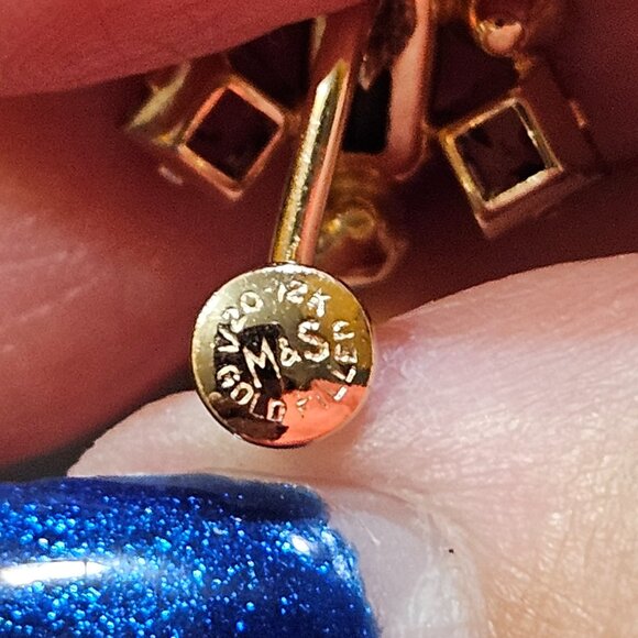 Vtg Marks & Spencer 12K Gold-Filled Rare Pink Rhinestone Brooch & Earrings Set - Picture 15 of 16